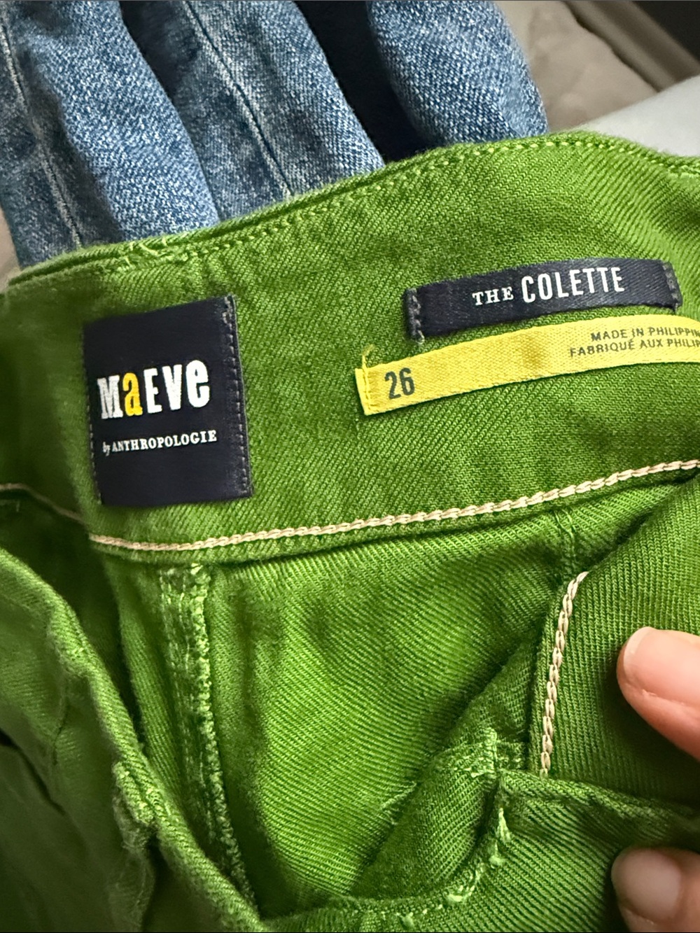 Anthropologie Maeve Green Colette  linen Pant Size 26 - Picture 4 of 6